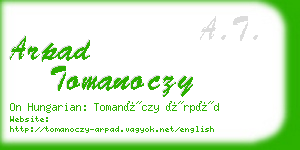 arpad tomanoczy business card